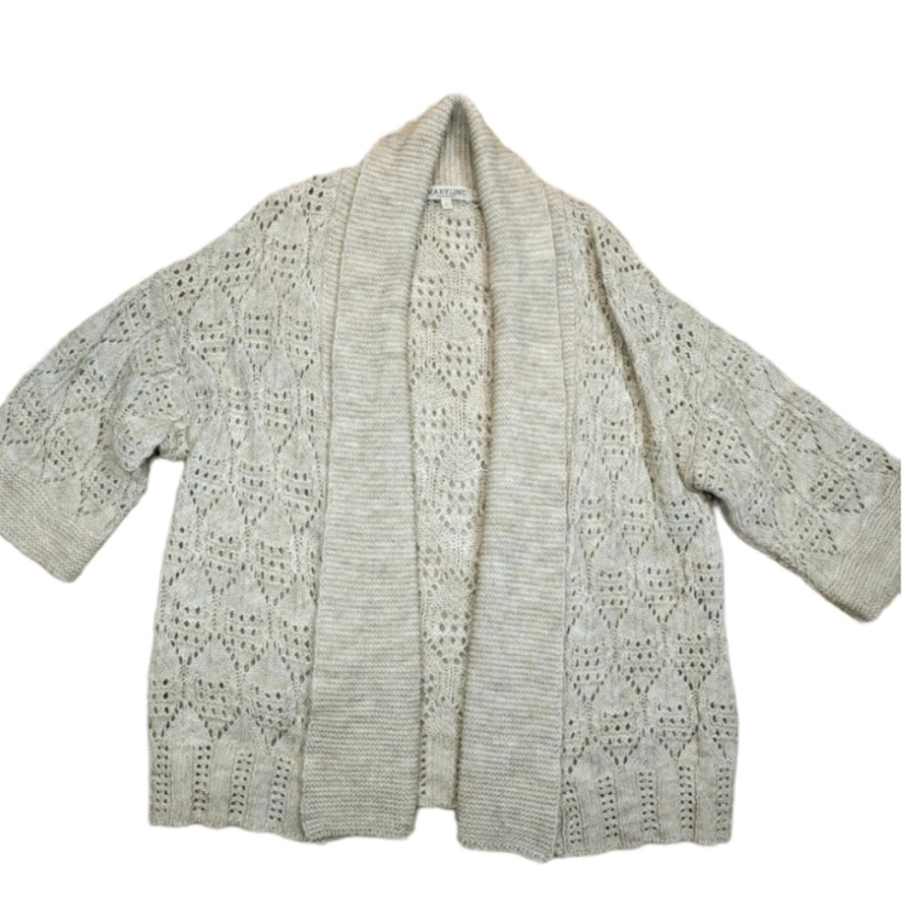 Maryline Open Front Knit Sweater Cardigan Wrap Size Large